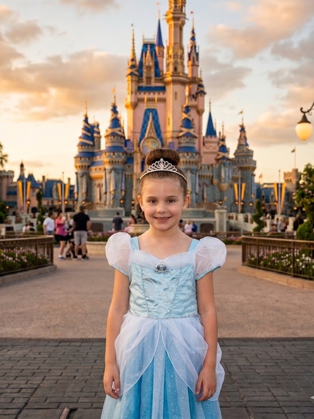 Authentic Disney World Cinderella Princess Kids Costume *NEW* Size 7/8